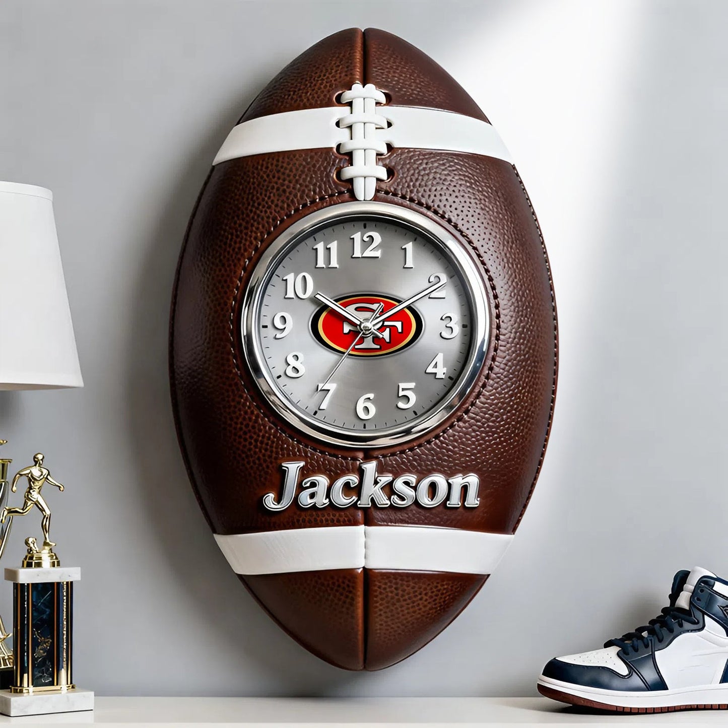 PREMIUM NFL X SF Personalized Retro Rugby Fan Clock 081125 NDT NHM
