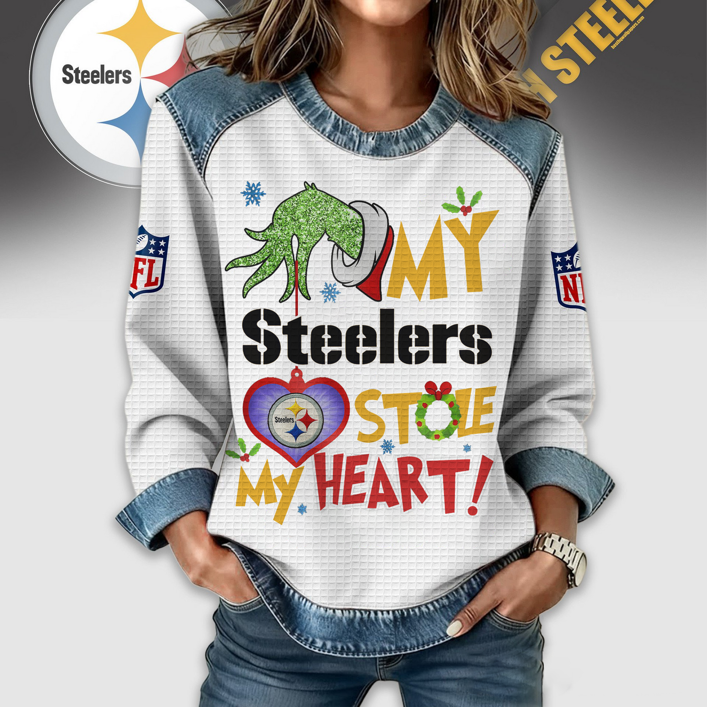 PS Premium NFL Grinch Womenƒ??s Casual Sweatshirt DDT 081125 NTL