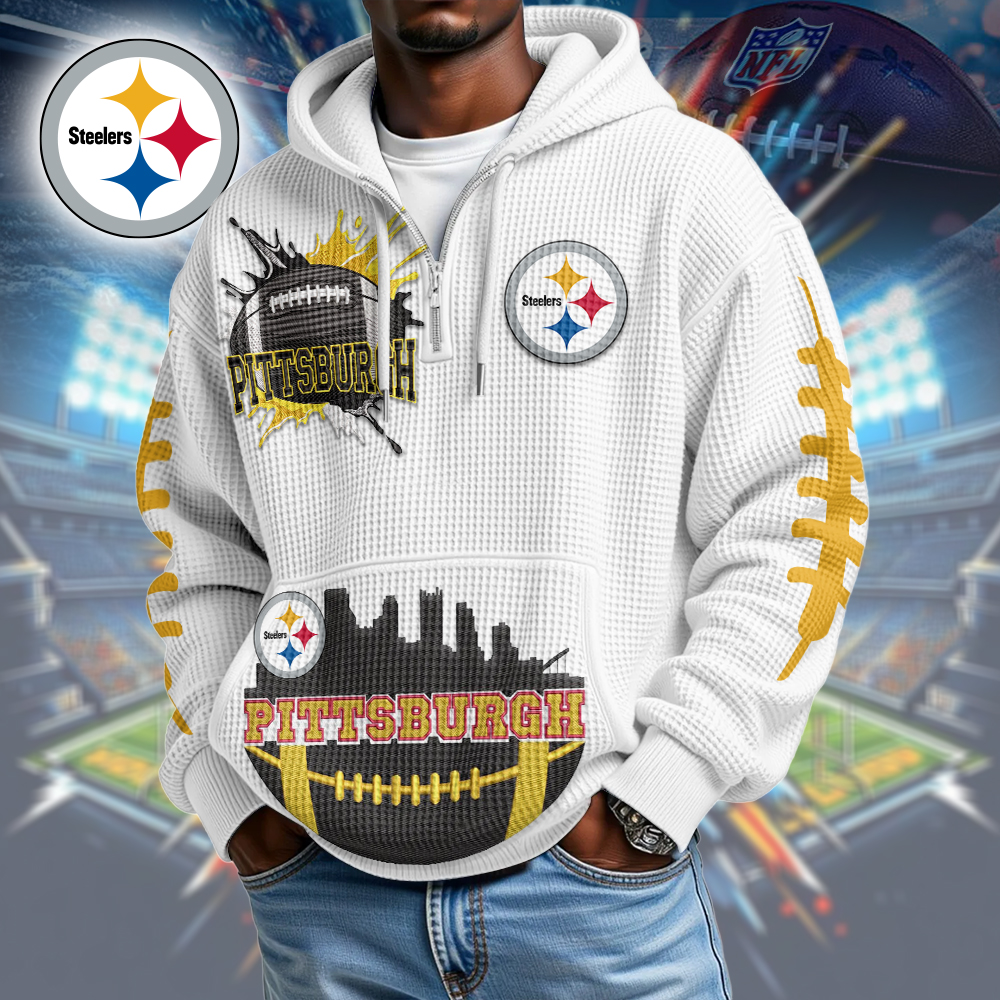 PS Premium NFL Waffle Zipper Long Sleeve Hooded Sweatshirt DDT CTND