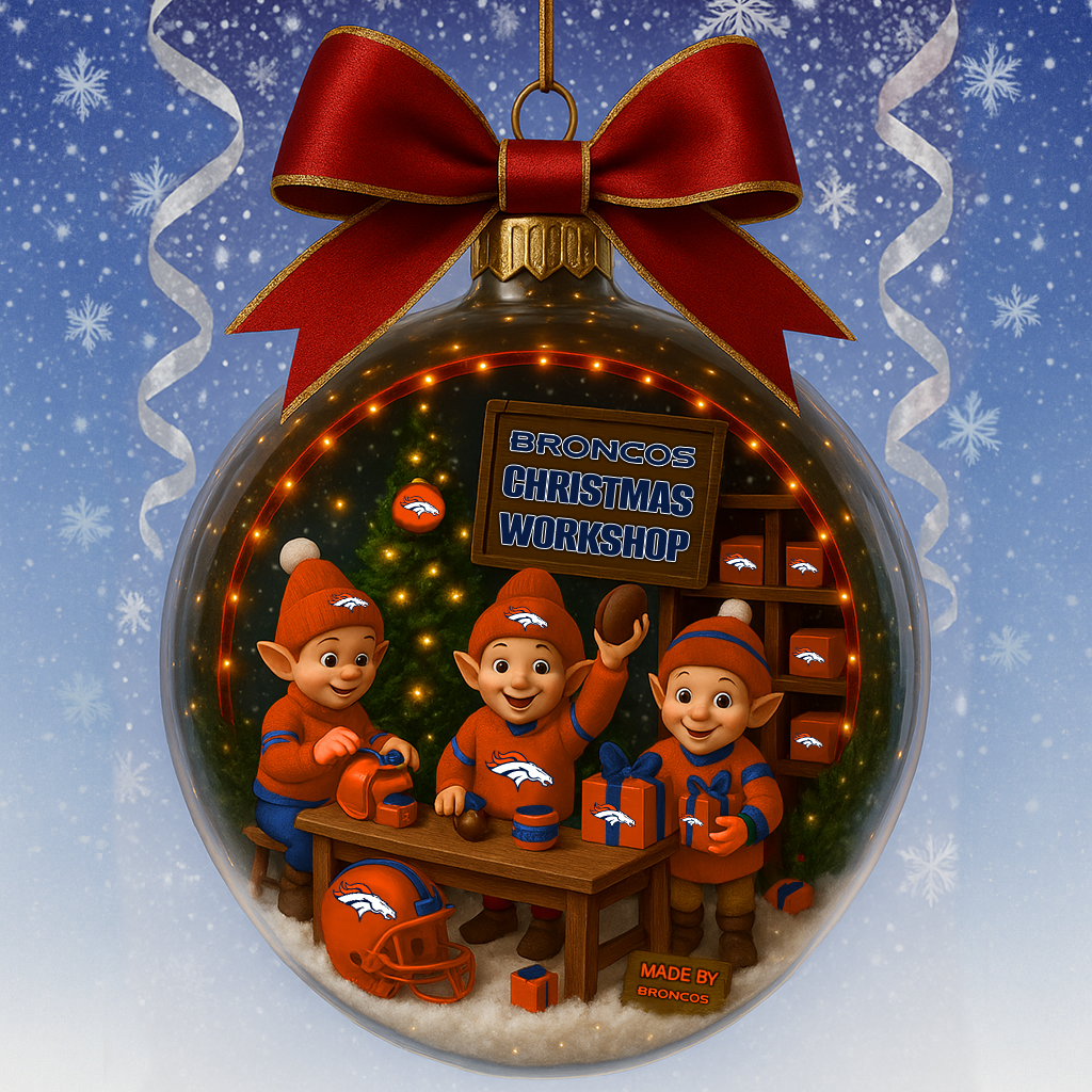 Premium NFL DEN Snow Globe Ornament V1 NMD TTV