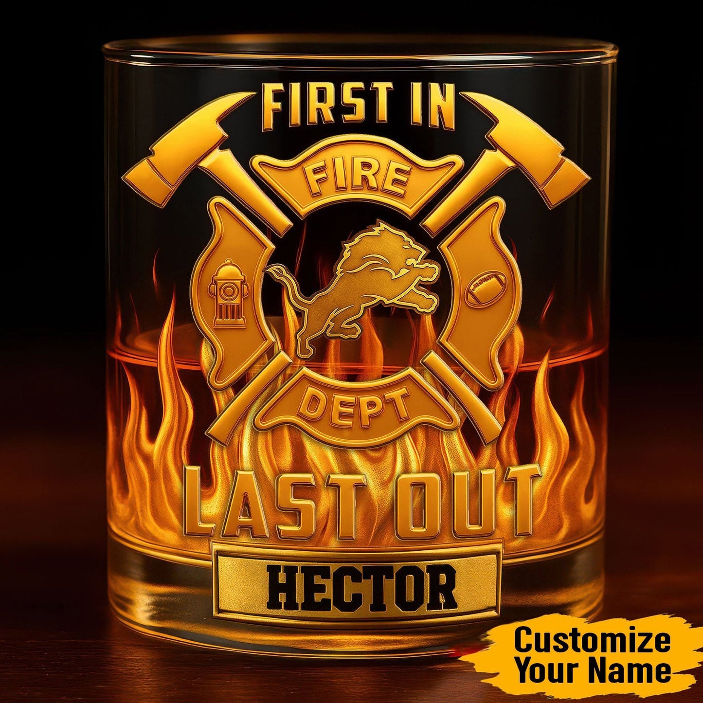 Premium NFL DET First In Last Out Whiskey Glass V1 NMD NHM