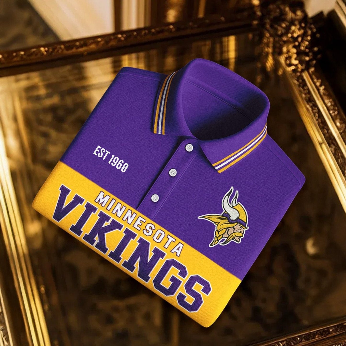 Premium NFL X MIN Classic Long sleeve Polo Shirt NDT NHM