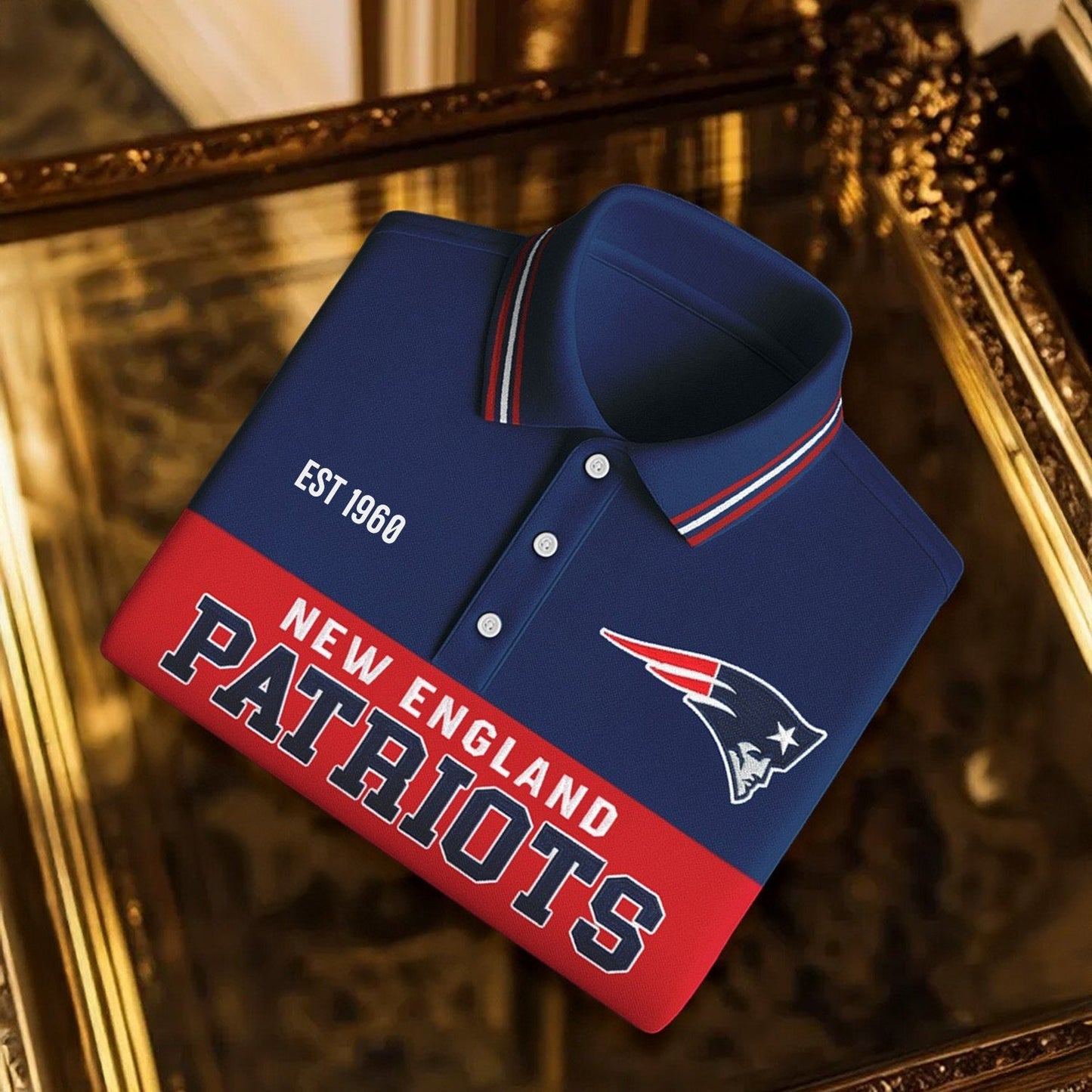 Premium NFL X NE Classic Long sleeve Polo Shirt NDT NHM