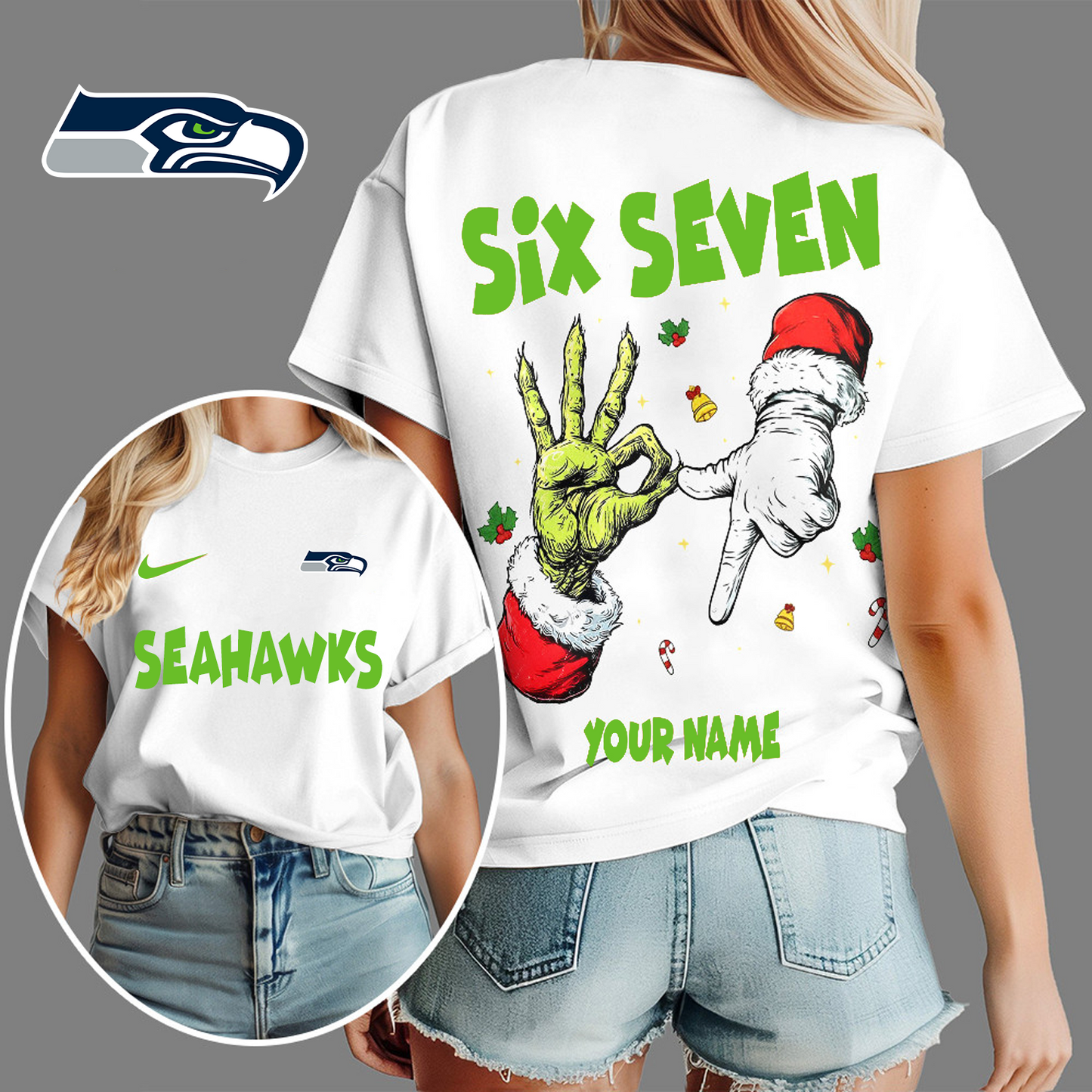 SEA x NFL Funny Six Seven Hot Trend Tshirt Custom Any Name DATND TANTD