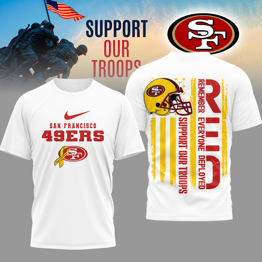SF49 Premium NFL Support Our Troops T-shirt DDT 101125 HLPHUONG