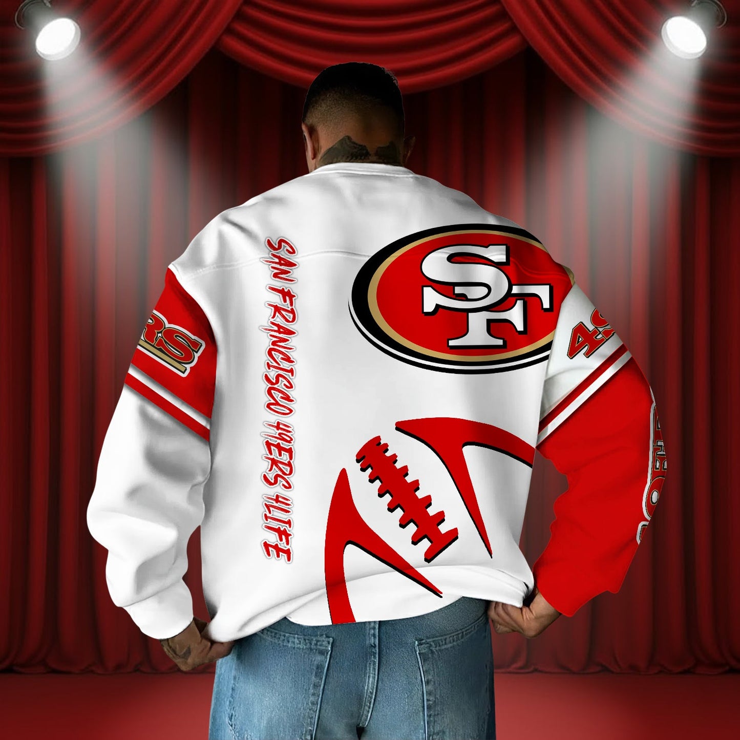 SIGNATURE NFL X SF Graphic Crew Neck Over Sized Sweatshirt 2025 NDT NHM