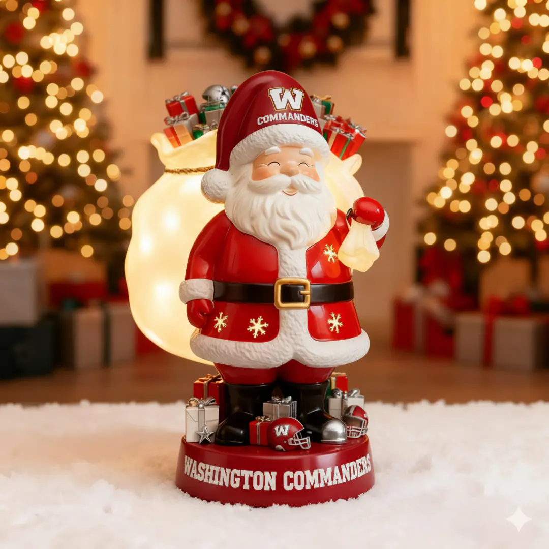 UNIQUE NFL X WAS Santa Claus LED NITE Holiday Statuary NDT NHM