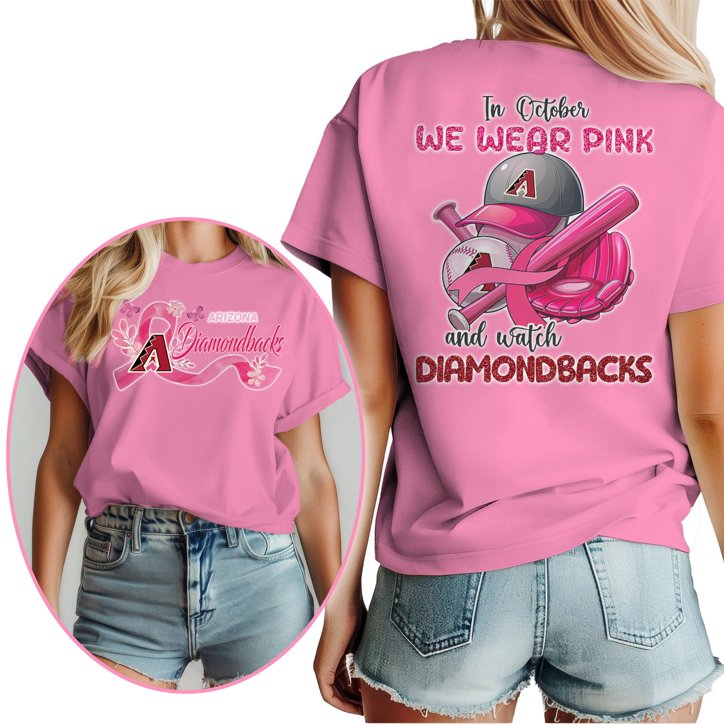 In October We Wear Pink And Watch MLB AD Shirt DDT NTL