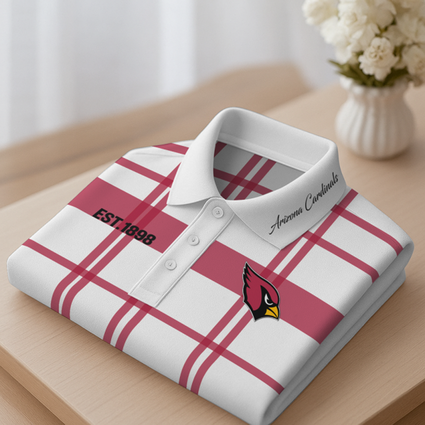 ARI X Premium NFL New Polo Long Sleeve V1 NAK NHT