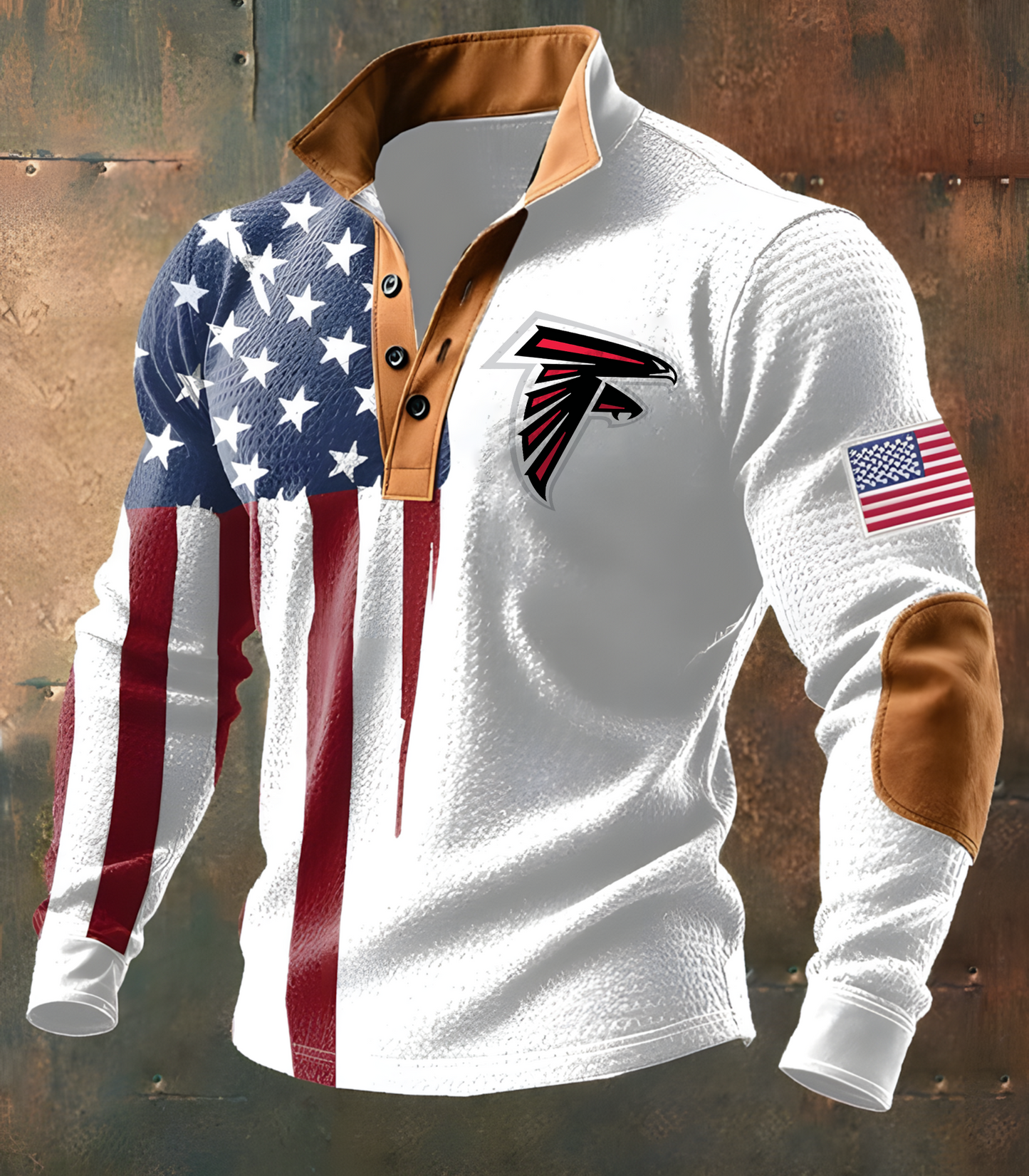 ATL X NFL Casual Flag Print Long-sleeved Sweatshirt Football Team NAK THUONGNH