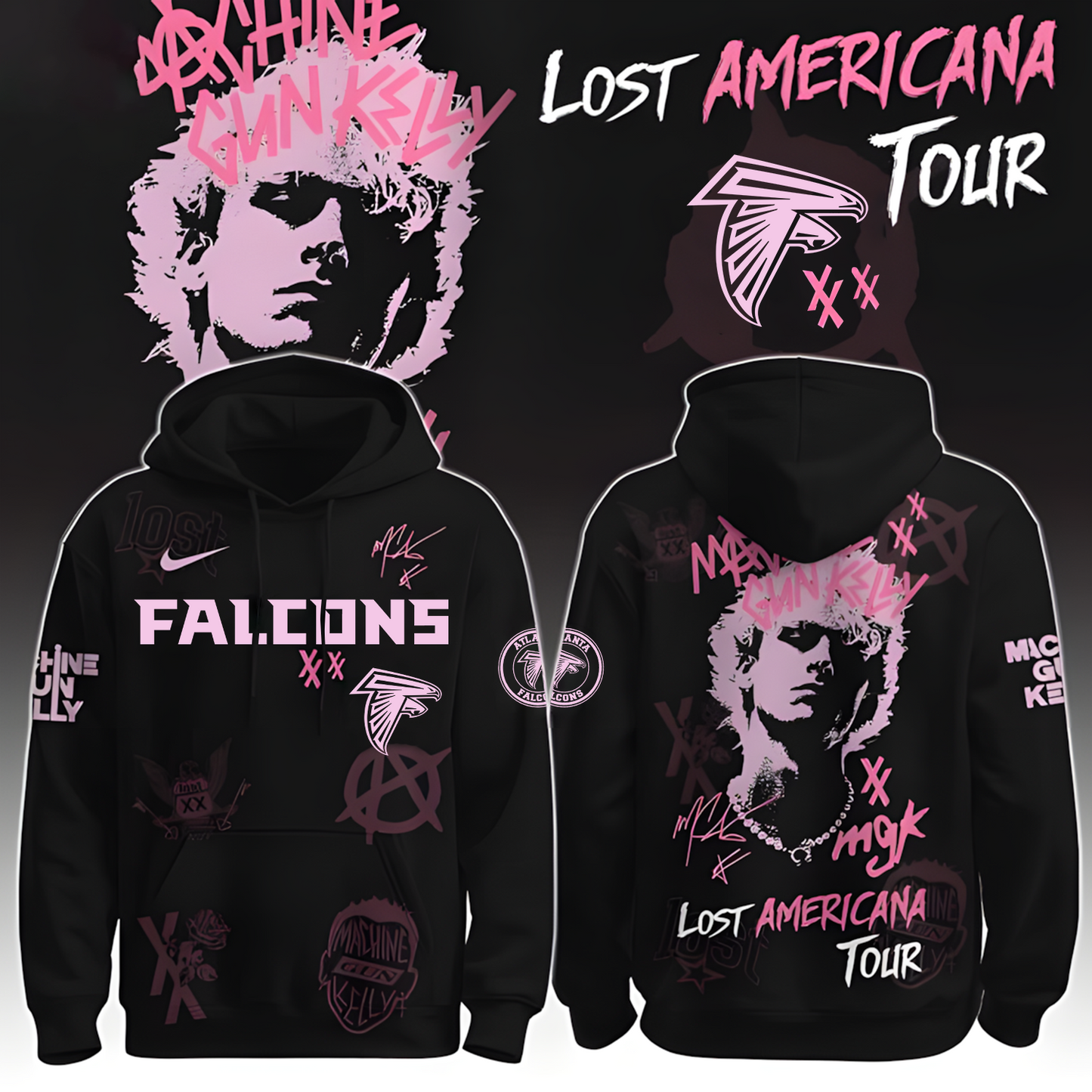 ATL X NFL MGK Lost Americana Tour 2025 Machine Gun Kelly Hoodie T-Shirt NAK THUONGNH