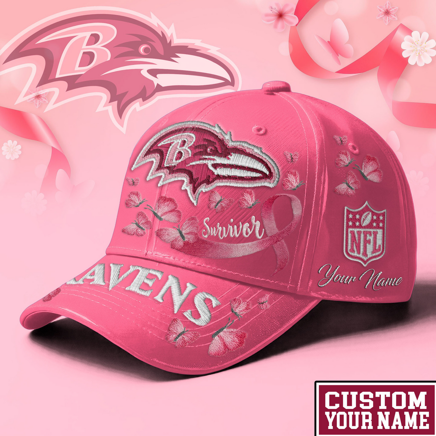 BAL x NFL Premium Classic Cap Breast Cancer Survivor