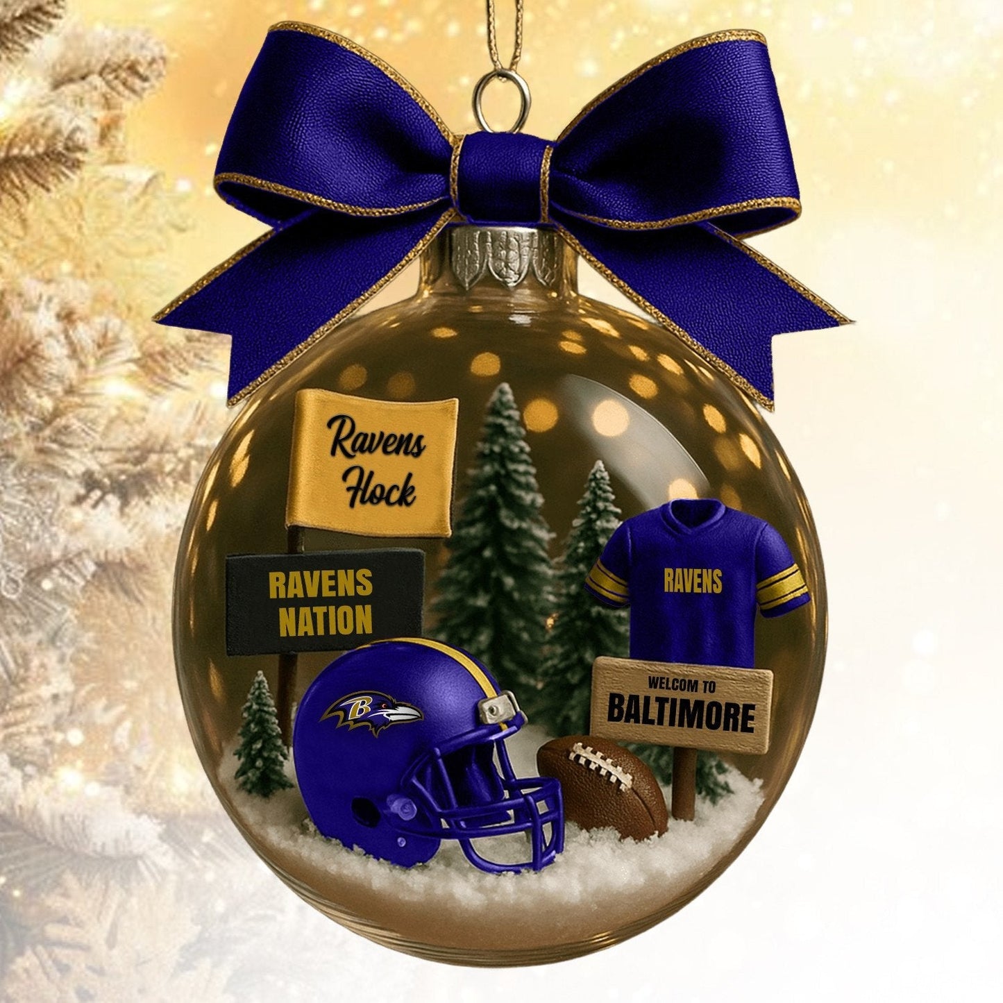 BR NFL Acrylic Ball Ornament - Best Gift For Fans DDT CTND