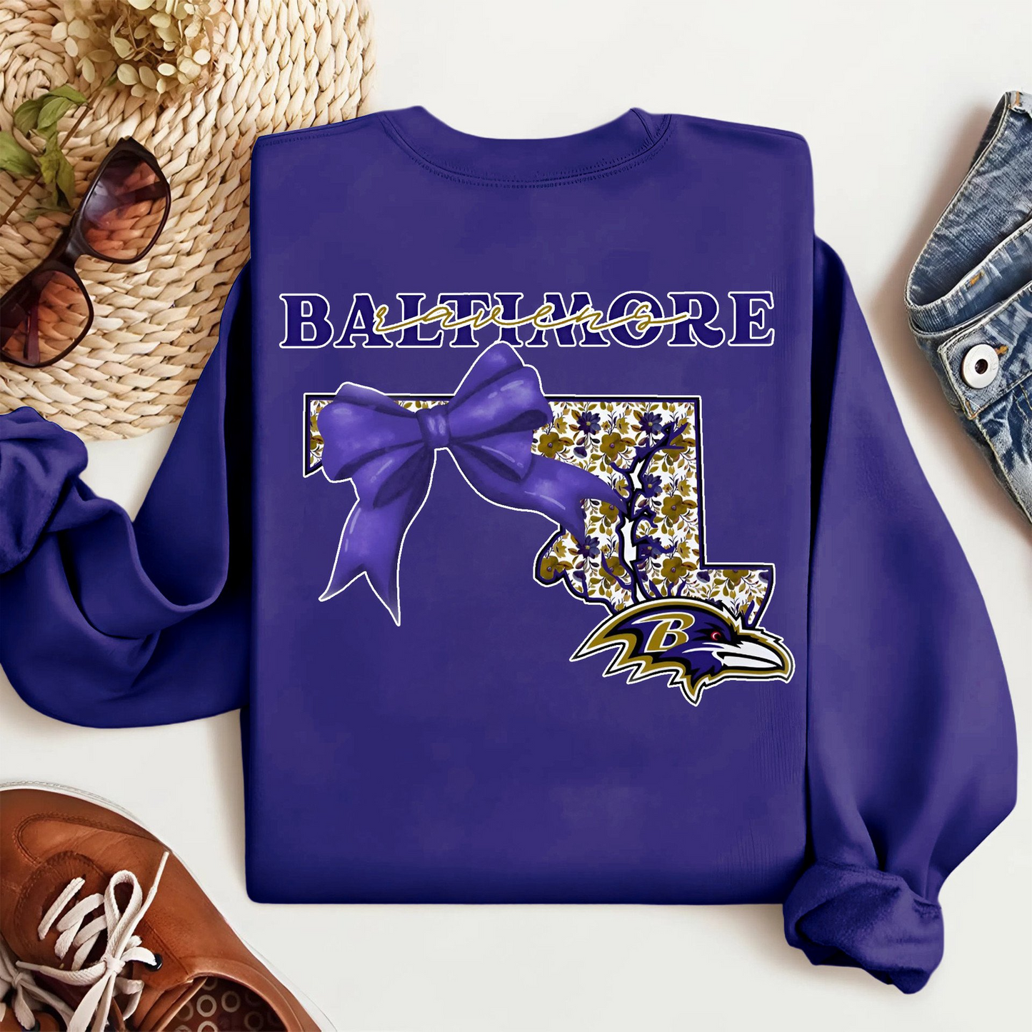 BR Premium NFL Cozy State Bow Sweatshirt DDT NTL