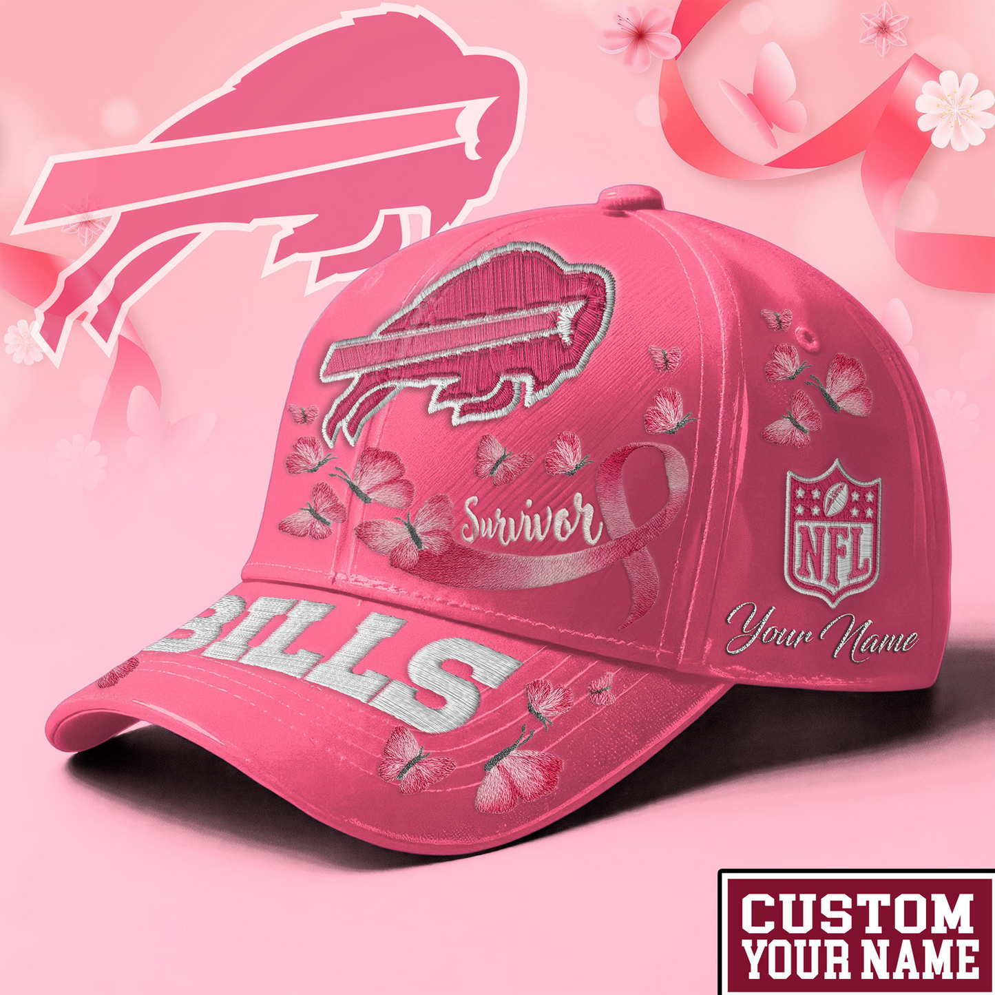 BUF x NFL Premium Classic Cap Breast Cancer Survivor