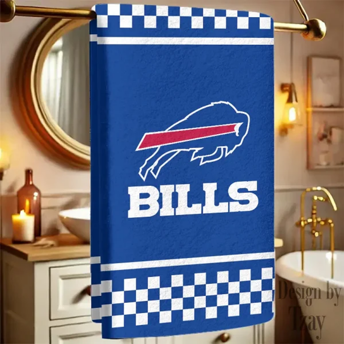 BUF X NFLNew Bath Towel Custom Any Name Gift For Fan V1 NAK NHT
