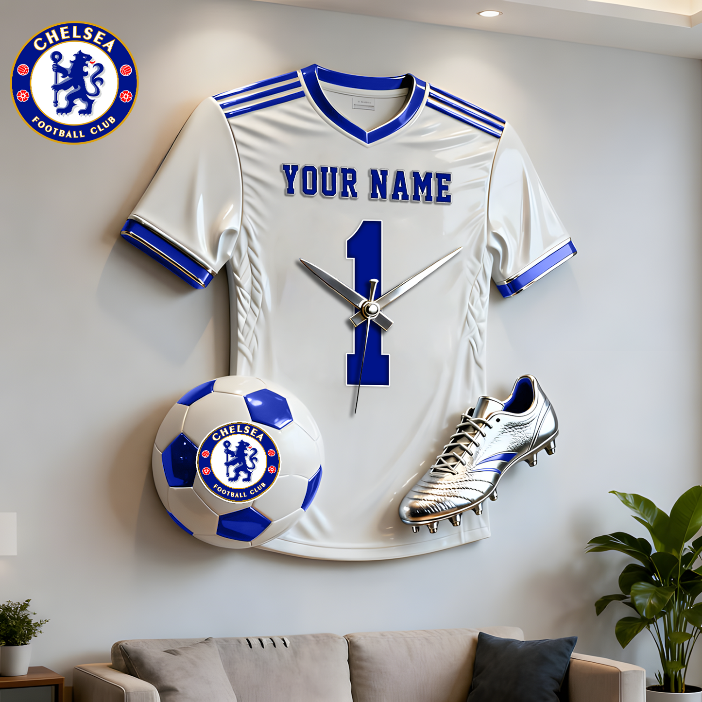 CHE X Personalized EPL football player sculpture clock V1 NAK NHT