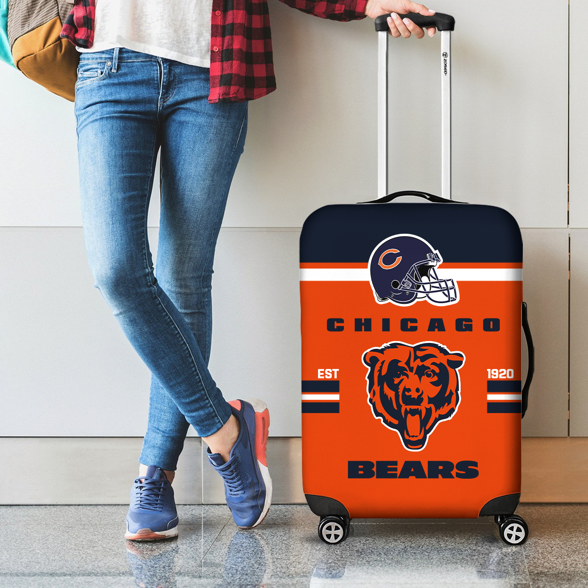 CHI NFL Luggage Cover Suitcase Protector DDT NTL