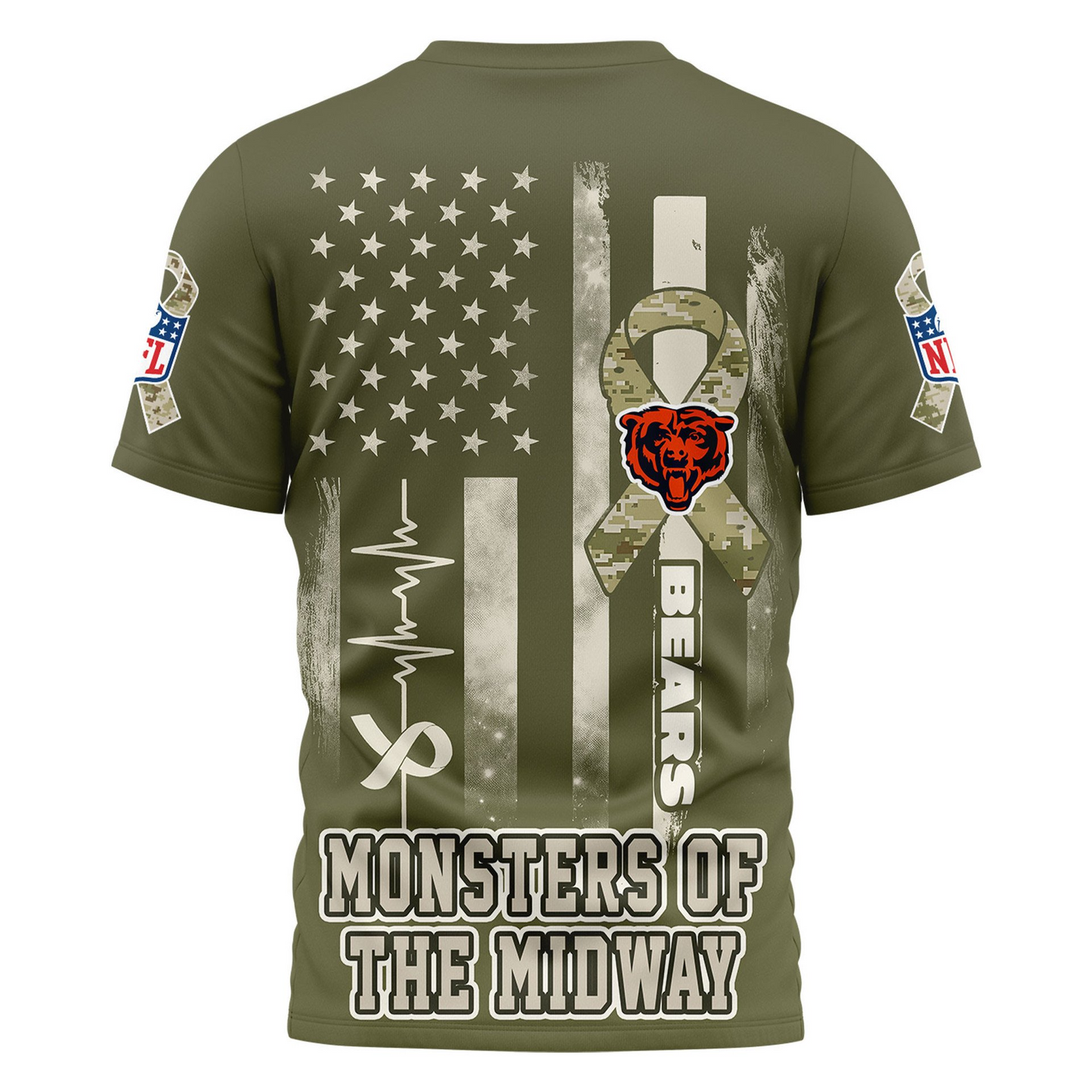 CHI Premium NFL Salute to Service Camo 3D Shirt DDT CTND