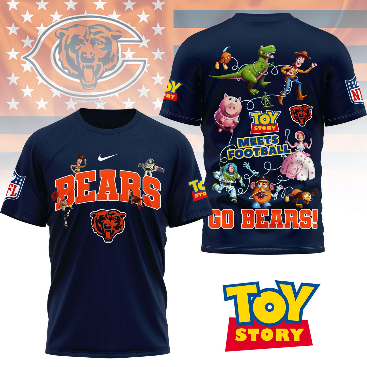 CHI Premium NFL Toy Story Fan 3D Shirt DDT CTND