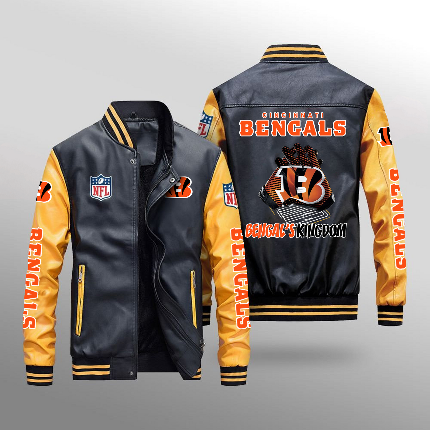 CIN x NFL Leather Bomber Jacket DATND TANTD