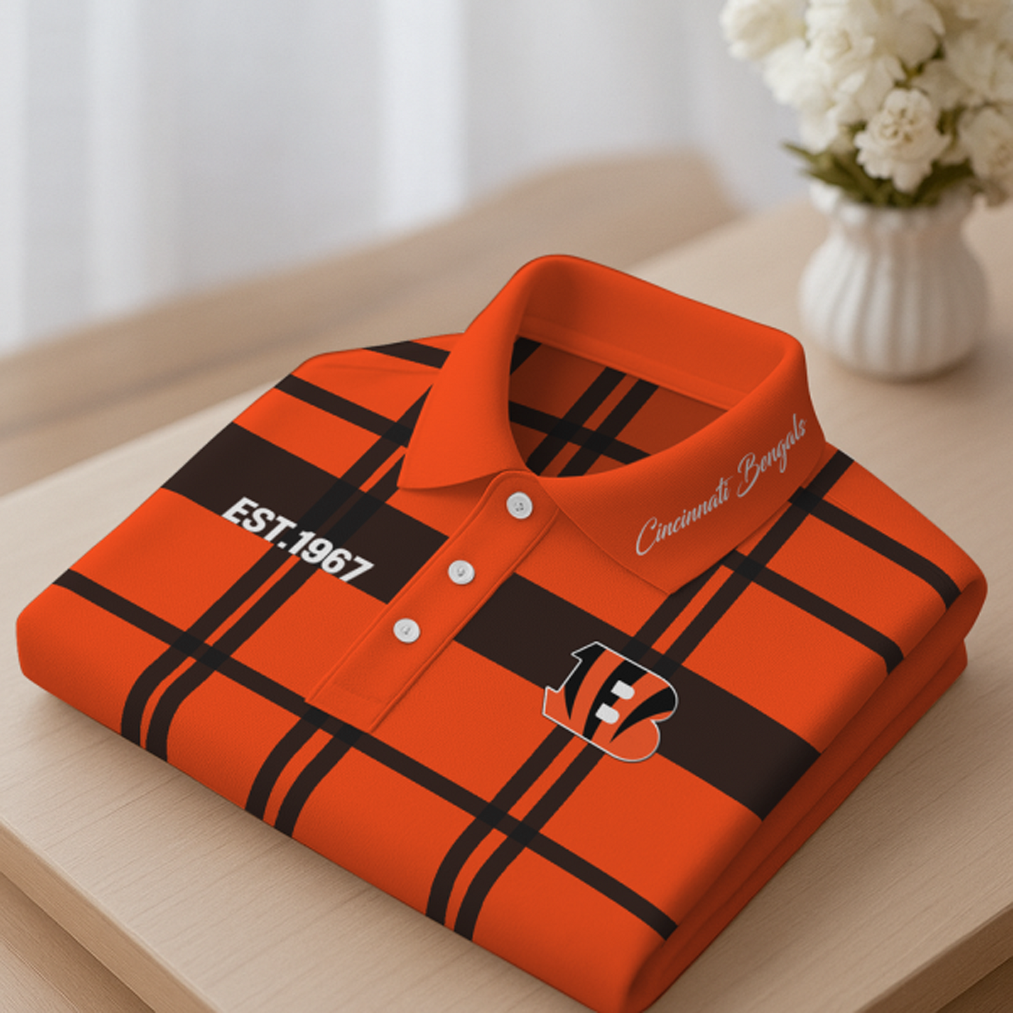 CIN X Premium NFL New Polo Long Sleeve V1 NAK NHT