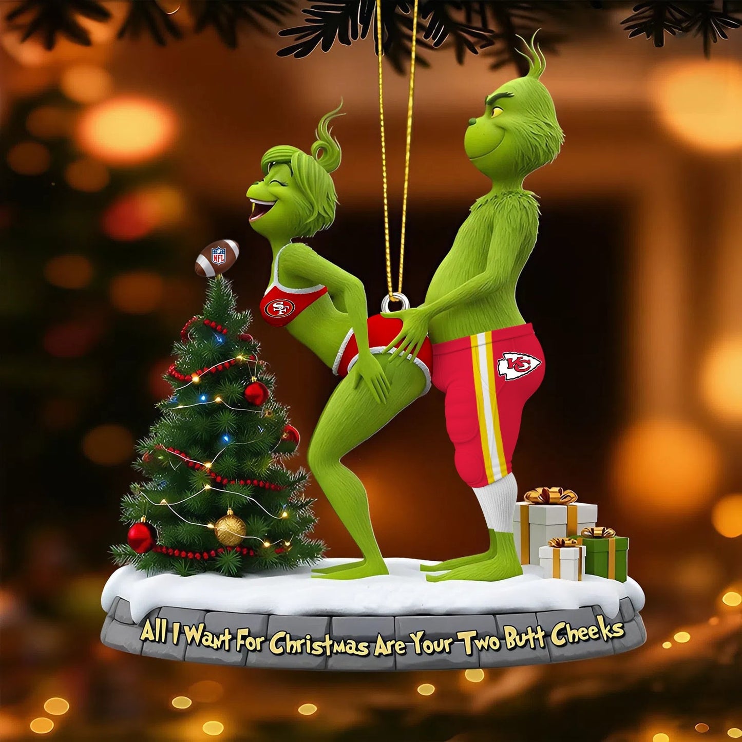 CLASSIC BATTLE KC X SF NFL ORNAMENT NDT NHM