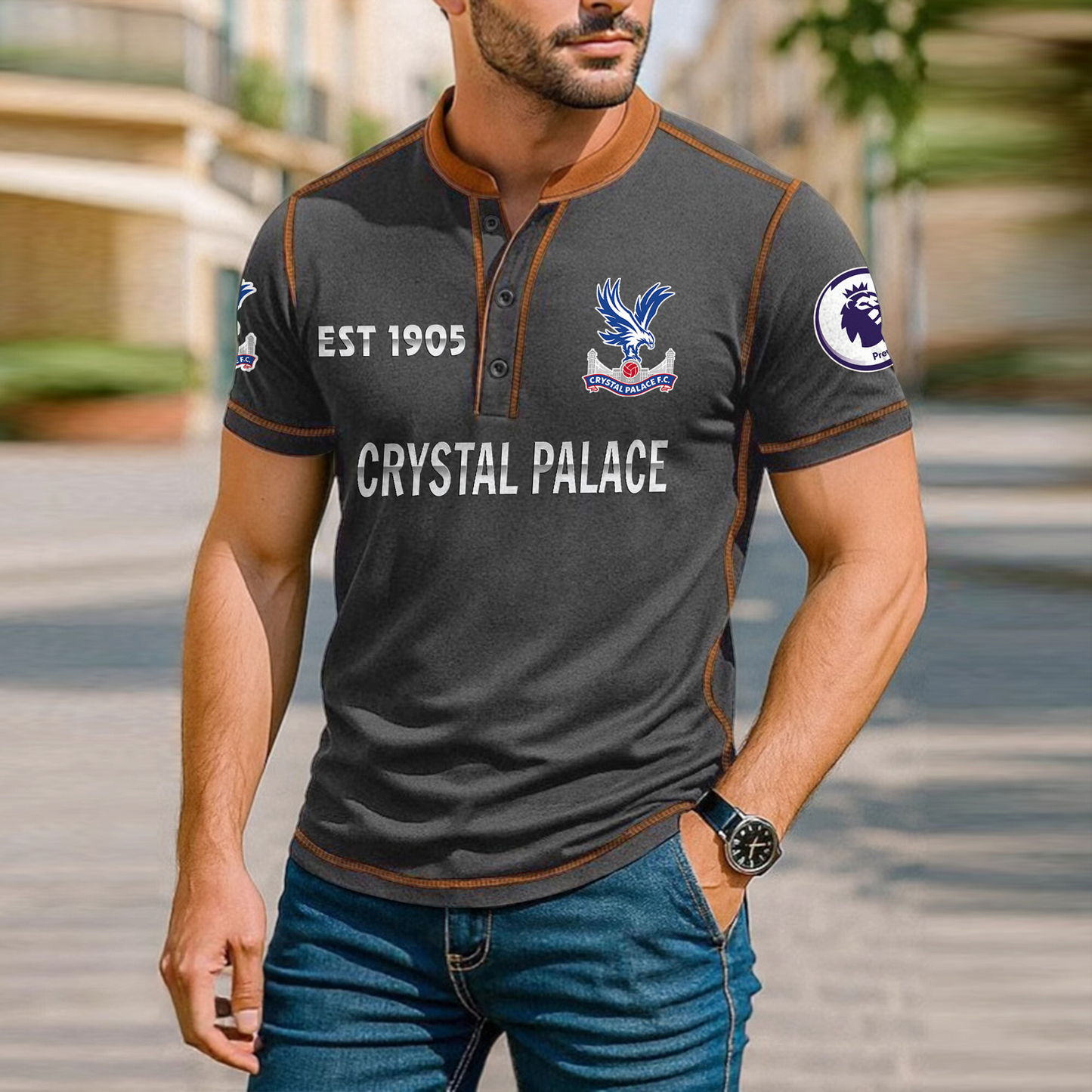 CRY Premium Men's Short Sleeve Henleys DatND DVT