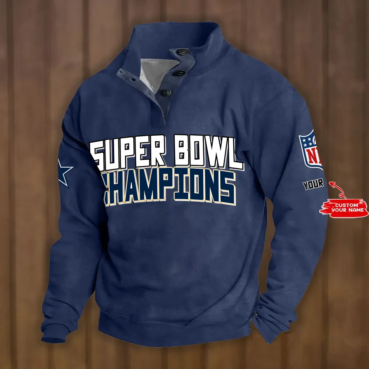 DAL x NFL Double Breasted Stand Collar Hoodies DATND TANTD