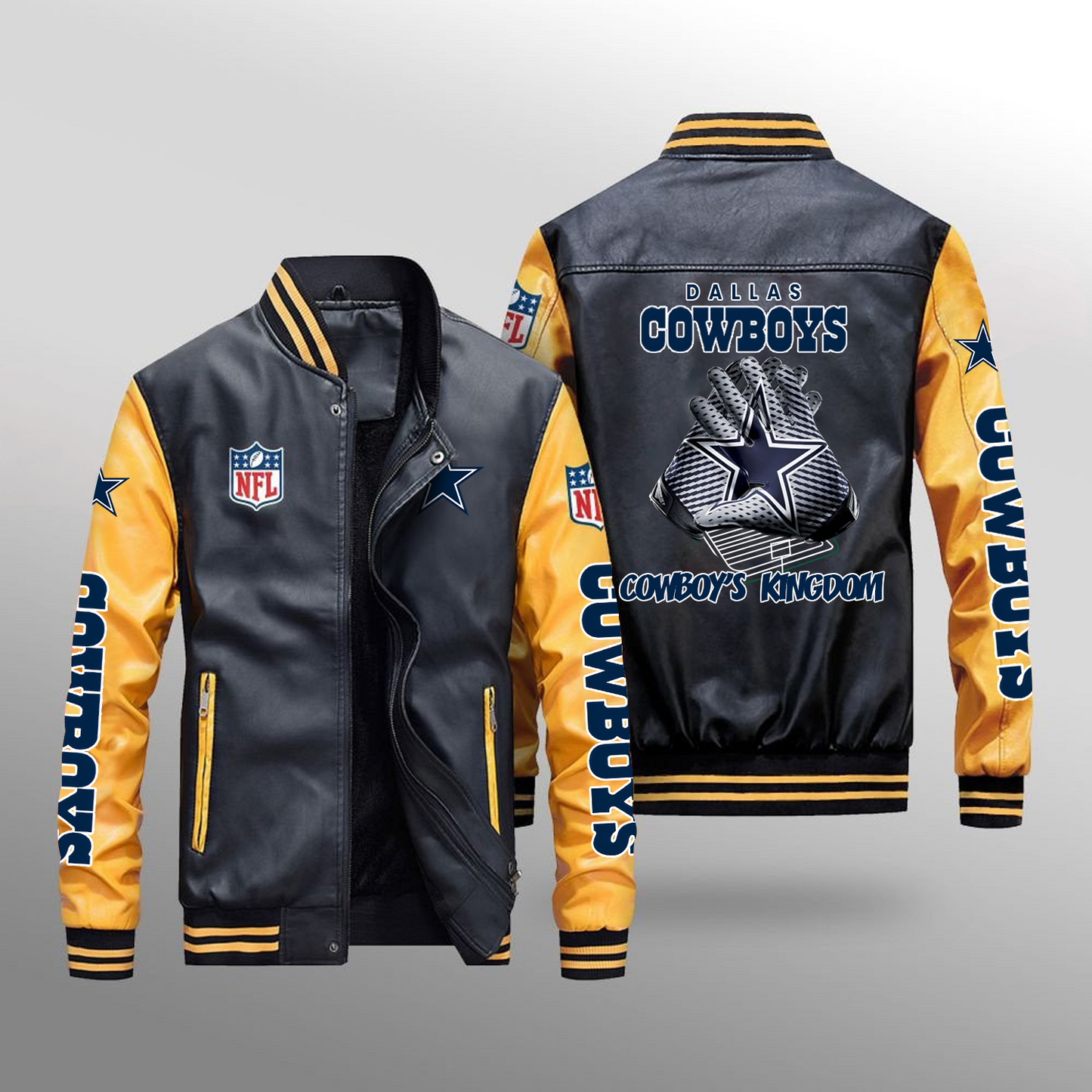 DAL x NFL Leather Bomber Jacket DATND TANTD