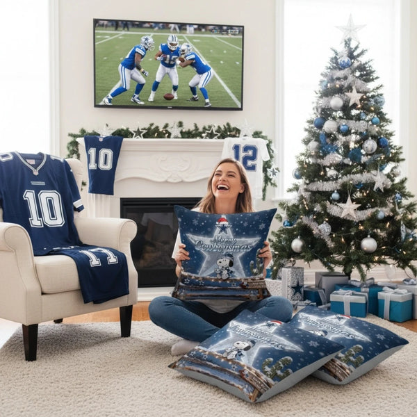 DAL x SNP Premium Christmas Fleece Blanket & Throw Pillow V1 NAK NHT