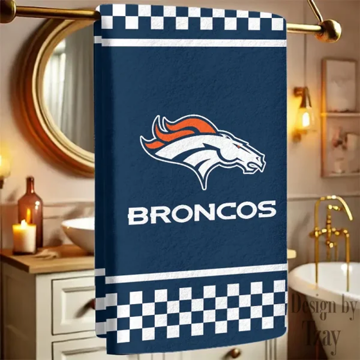 DEN X NFLNew Bath Towel Custom Any Name Gift For Fan V1 NAK NHT