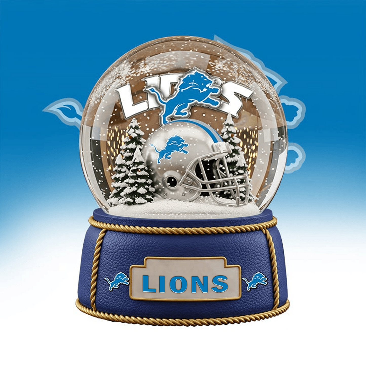 DET x NFL Prenium Christmas Acrylic Block Plaque TUANND TANTD