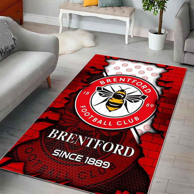 EPL x Brentford Broken Brick Multi Logo Carpet Rug V1 NAK