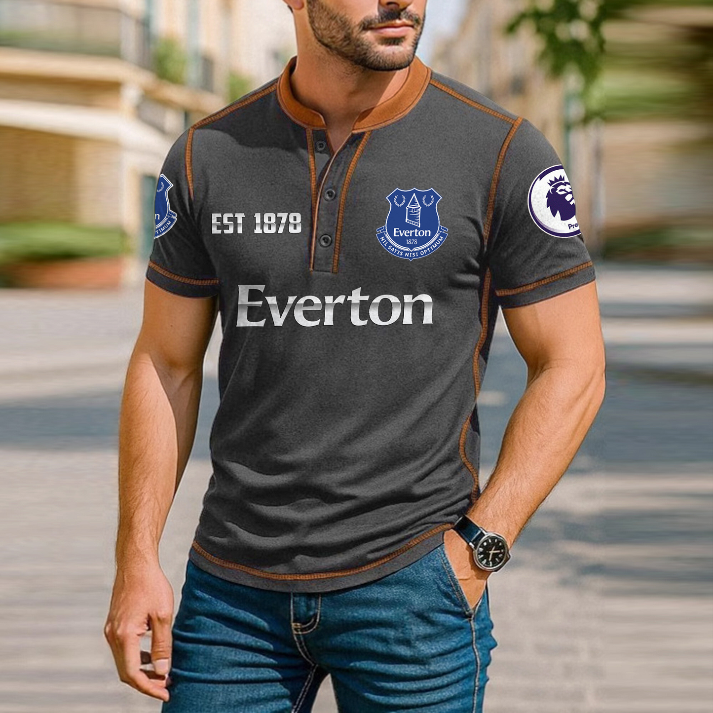 EVE Premium Men's Short Sleeve Henleys DatND DVT