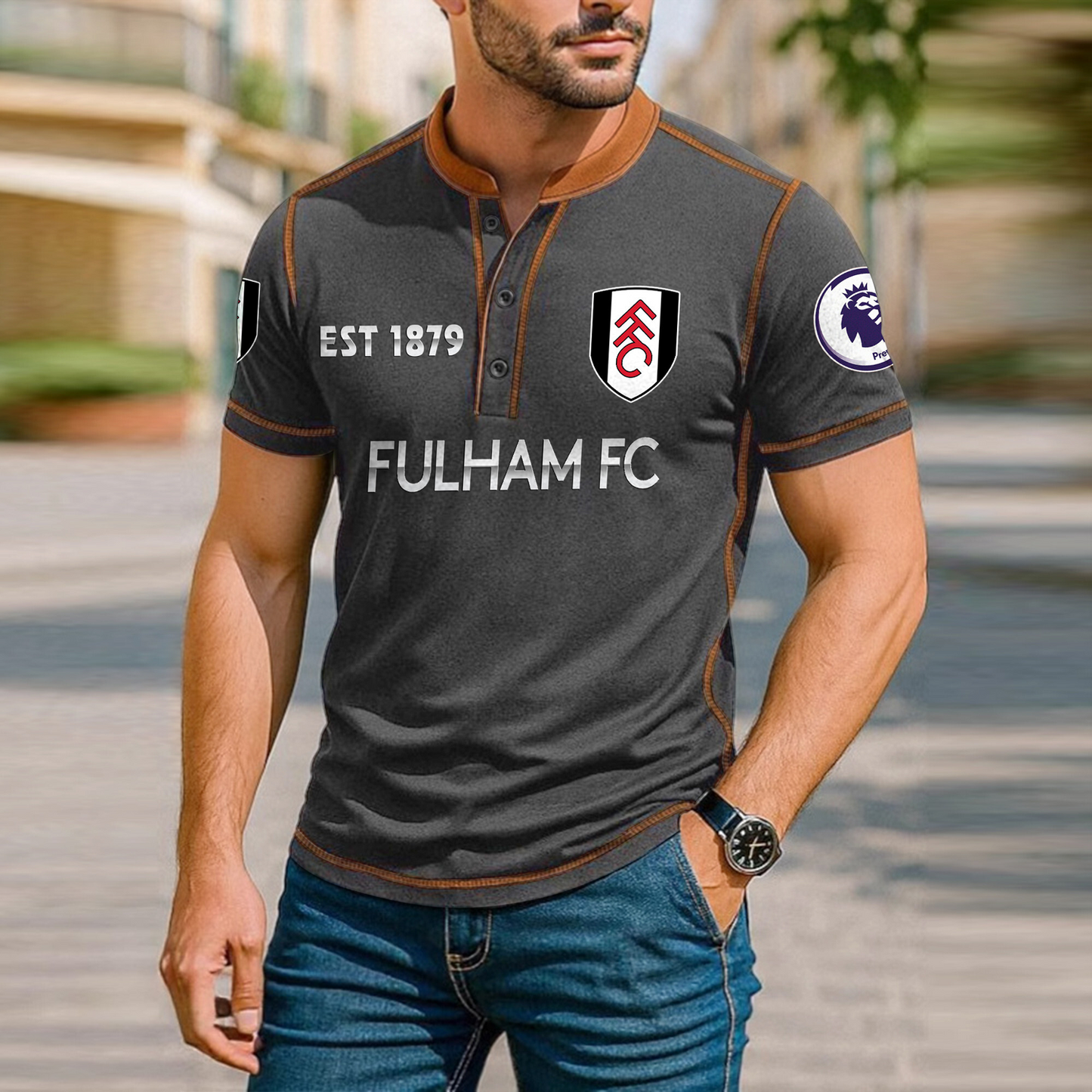 FUL Premium Men's Short Sleeve Henleys DatND DVT