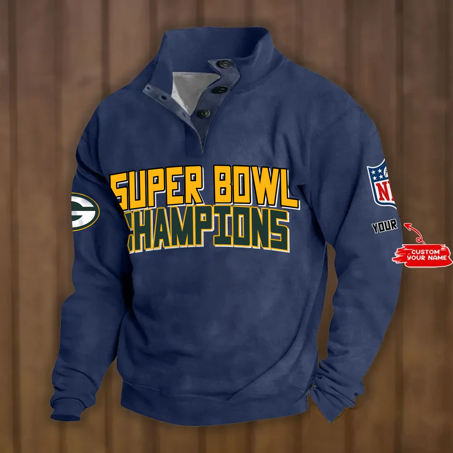 GB x NFL Double Breasted Stand Collar Hoodies DATND TANTD
