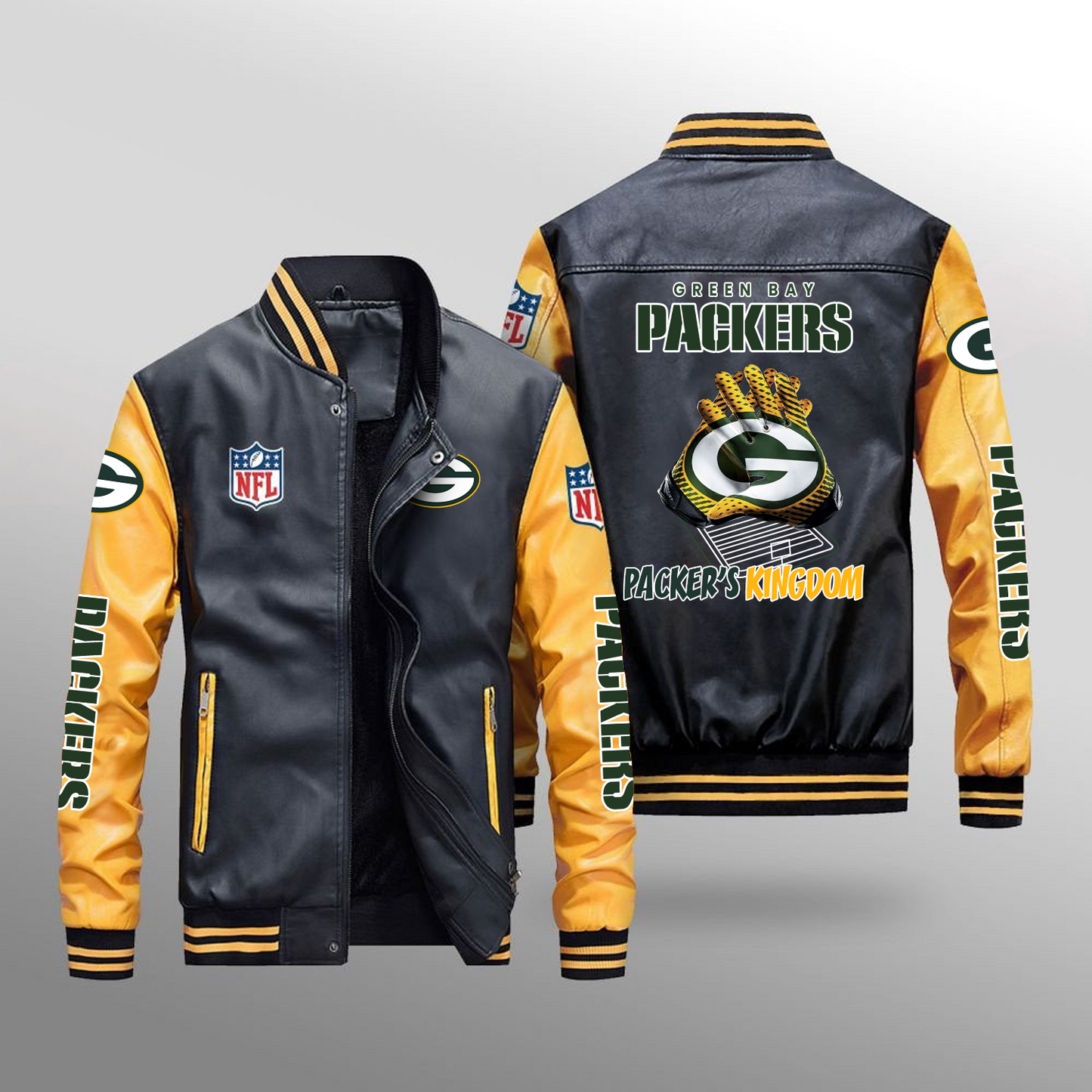GB x NFL Leather Bomber Jacket DATND TANTD