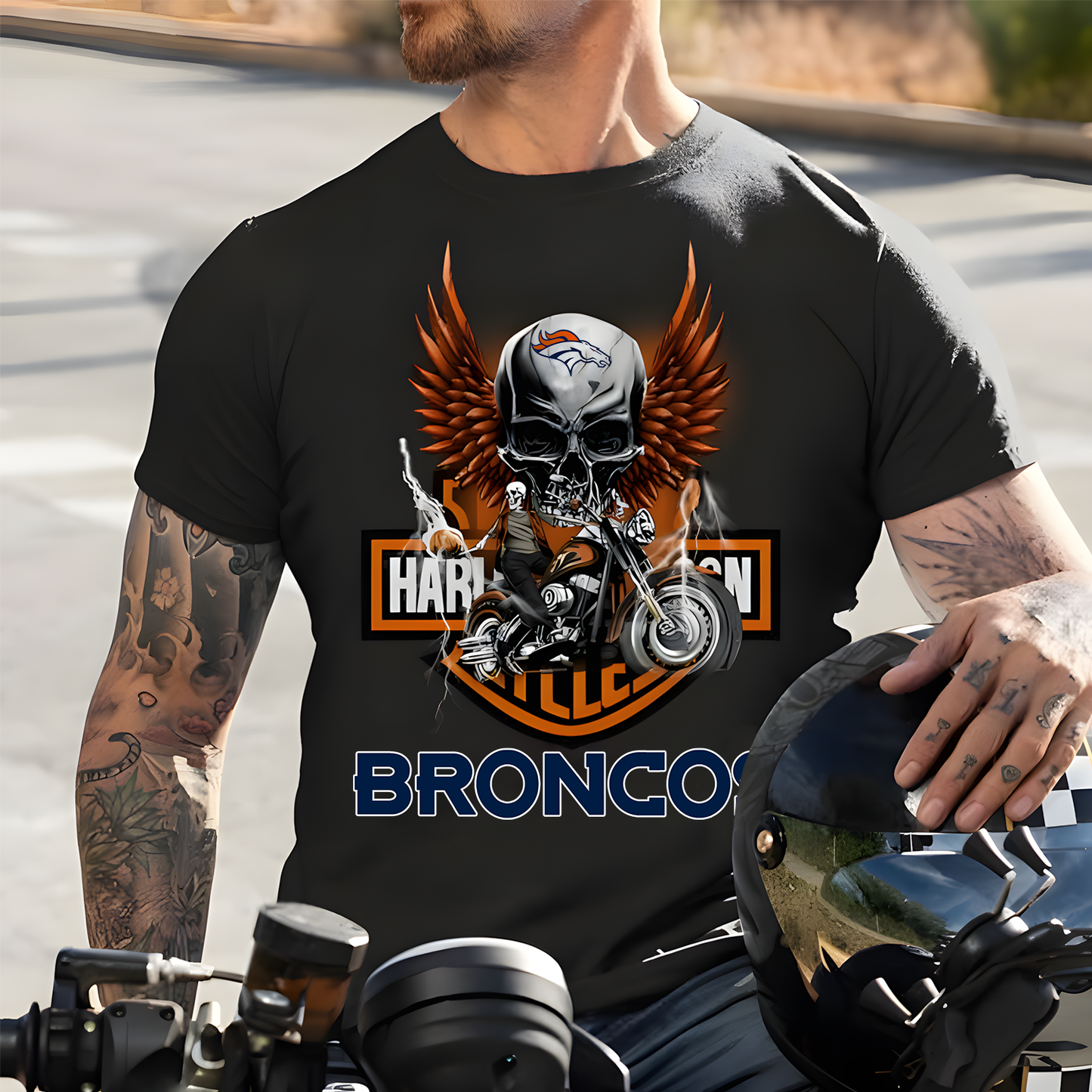 Harley x DEN NFL Biker Spirit 2D Shirt DatND ThuongNH