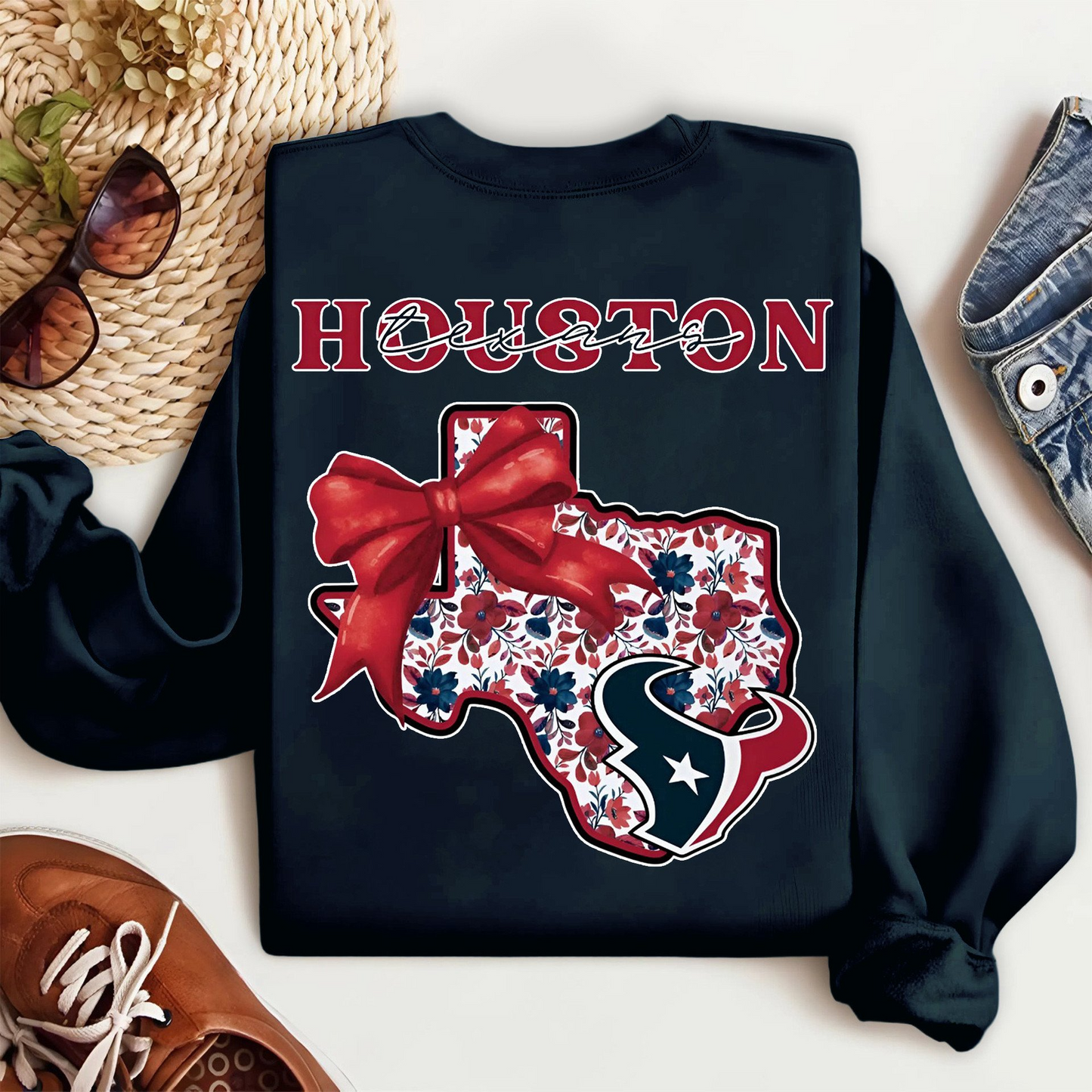 HT Premium NFL Cozy State Bow Sweatshirt DDT NTL