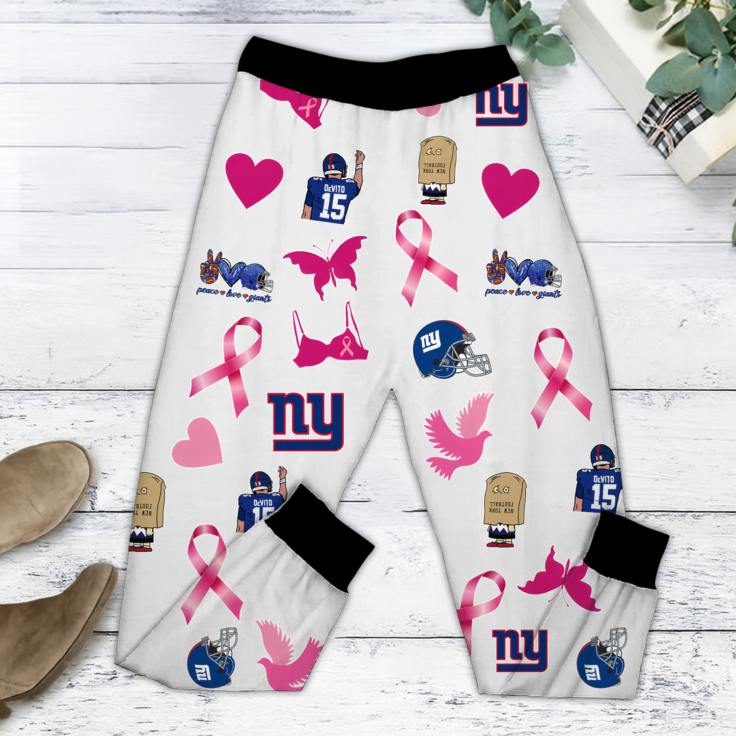 In October We Wear Pink And Watch NYG NFL Pajamas Set DatND DVT