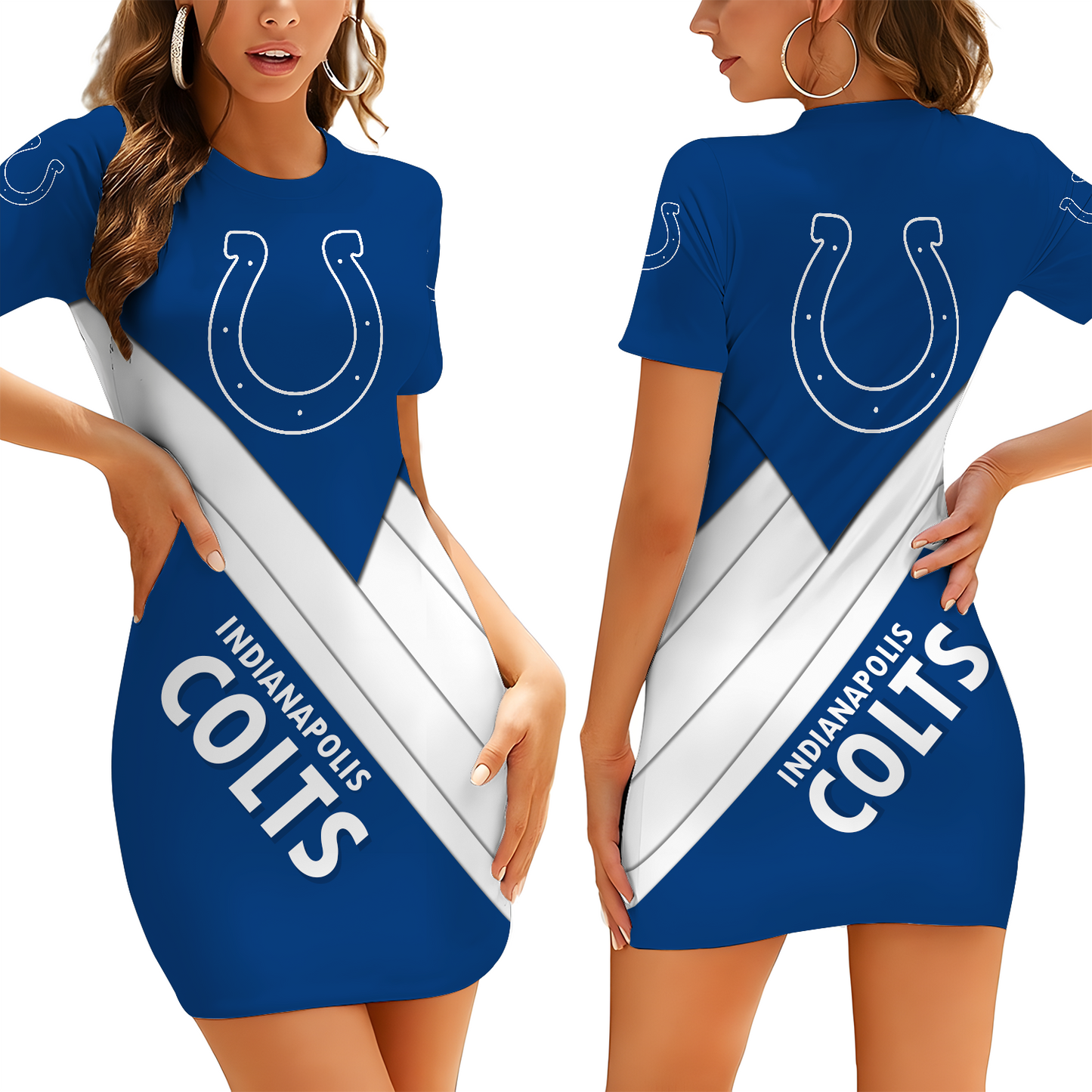 IND X NFL Short Sleeve Bodycon Mini Dress DATND THUONGNH