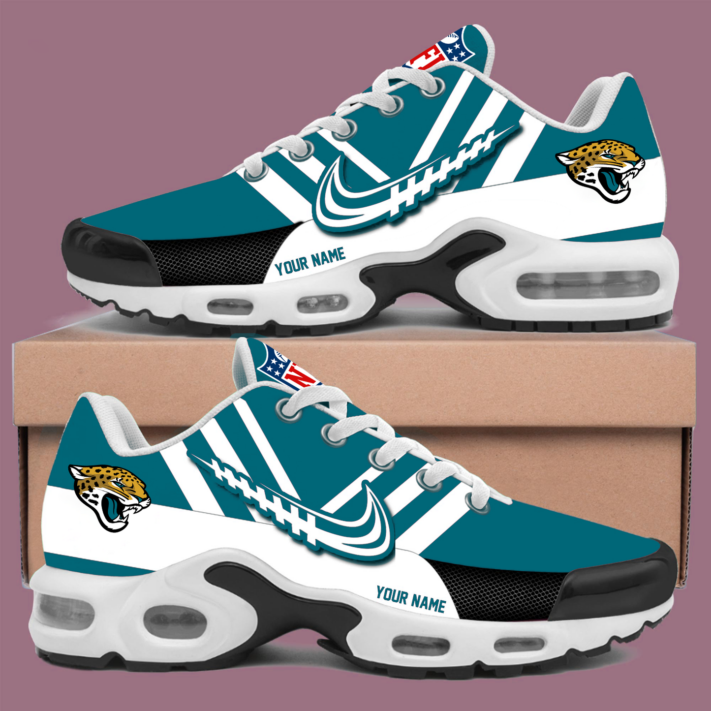 JAC x NFL Personalized Air Max Plus Sneakers DATND TANTD