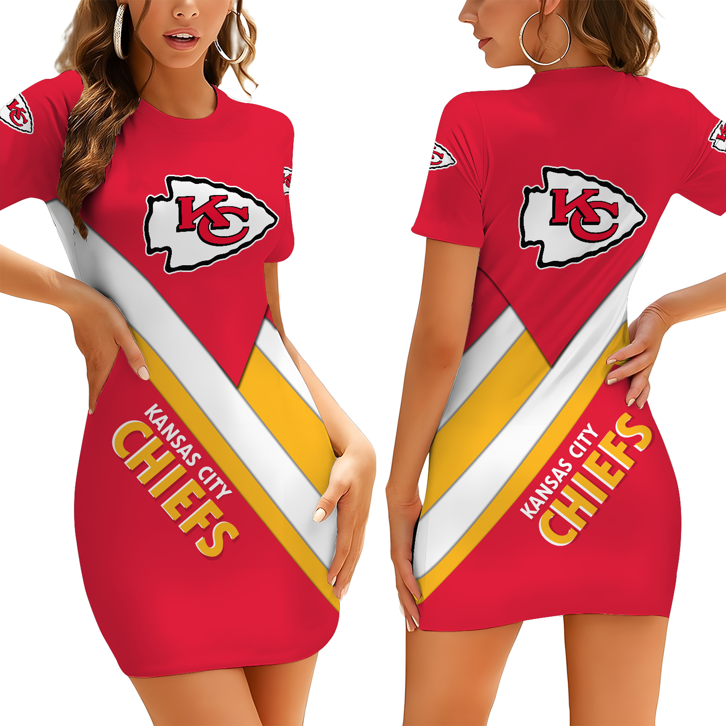 KC X NFL Short Sleeve Bodycon Mini Dress DATND THUONGNH
