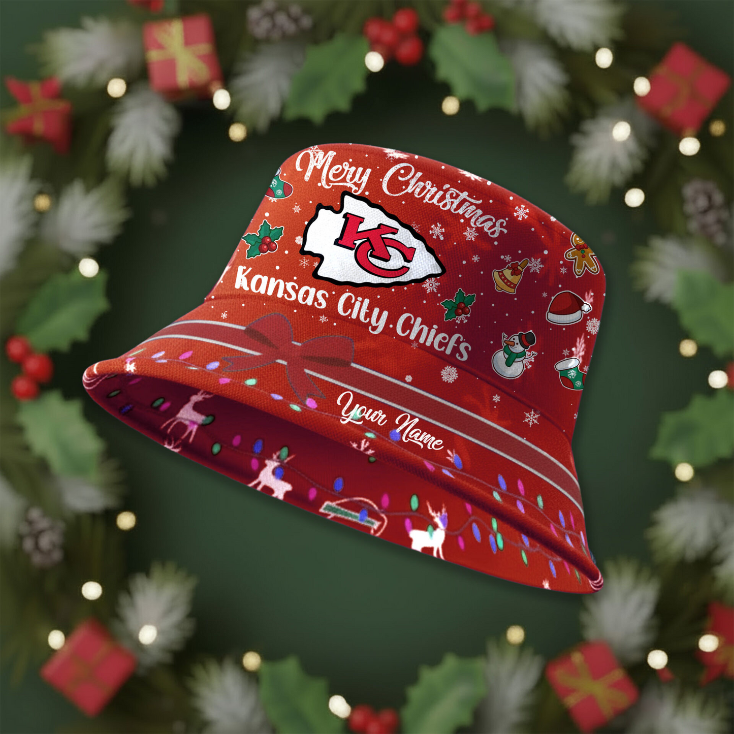 KCC Premium NFL Merry Christmas Bucket Hat DDT CTND