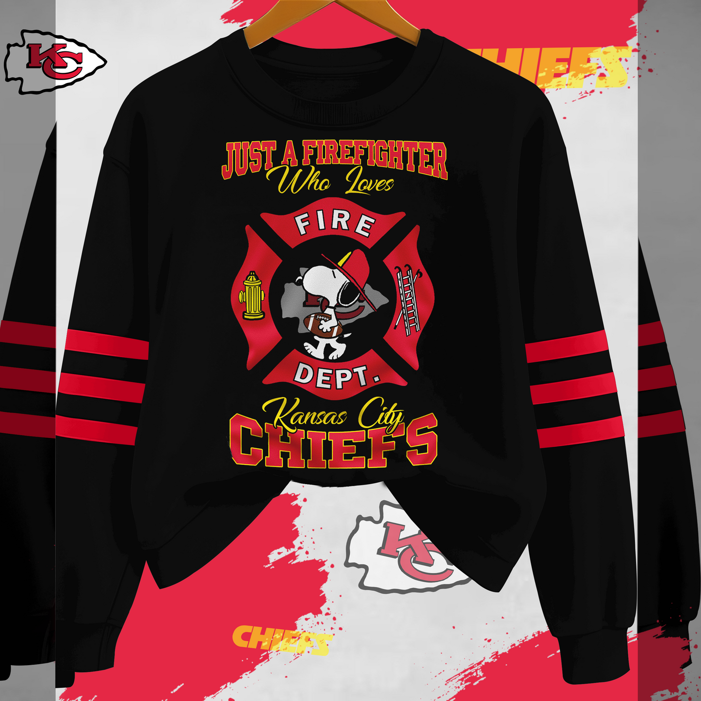 KCC x NFL Just A Firefighter Who Love Sweatshirt DDT HLPHUONG