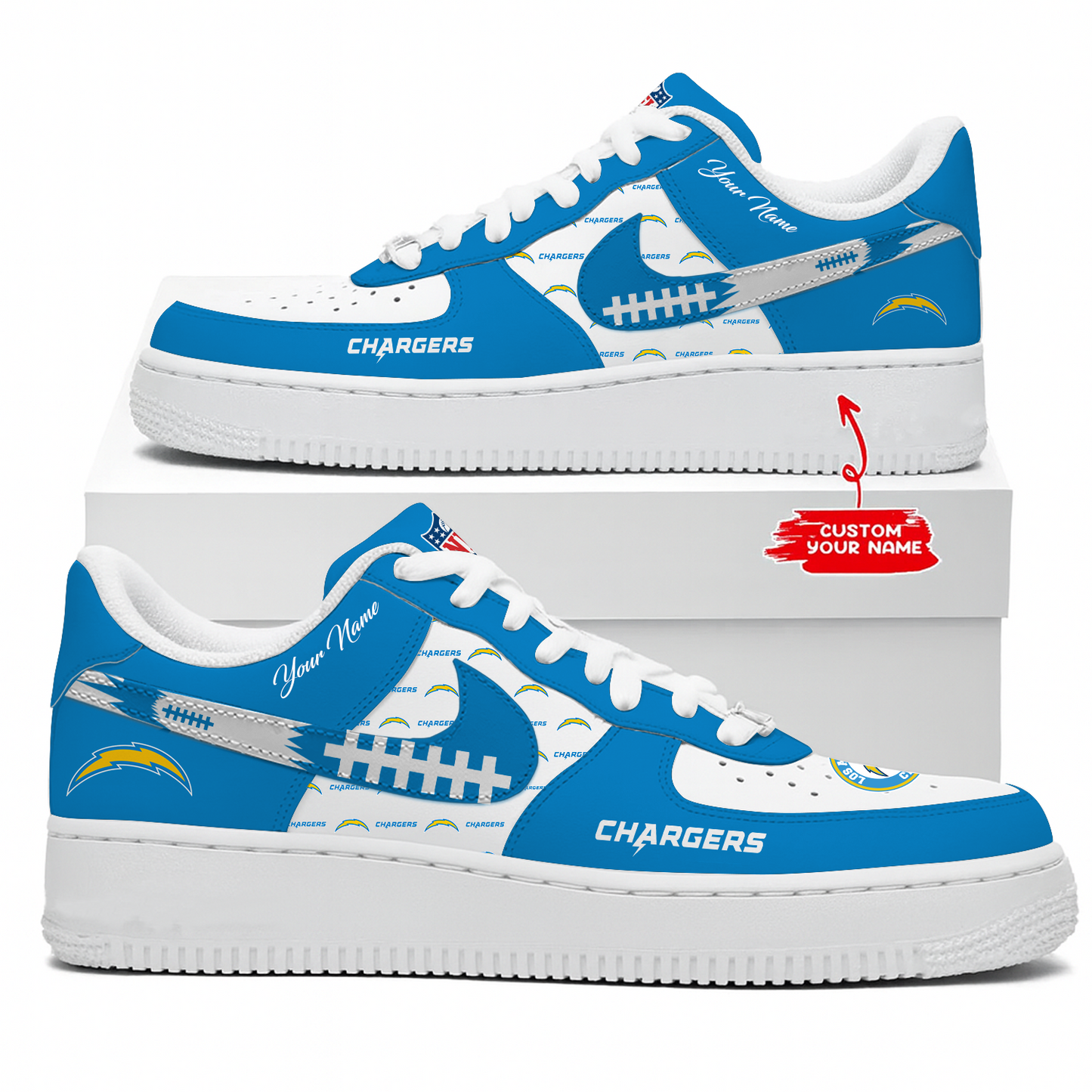 LAC x NFL Personalized AF1 Shoes DatND DVT