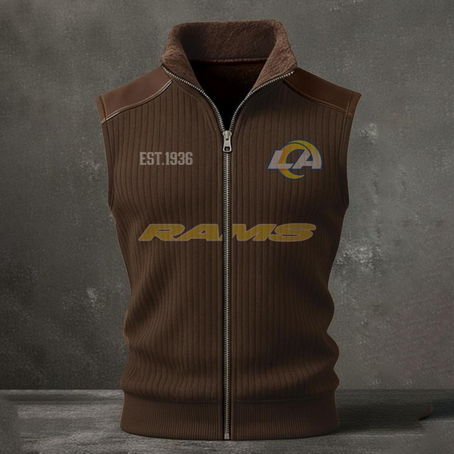LAR X NFL Retro Knit Ribbed Sleeveless Vest Jacket V1 NAK NHT
