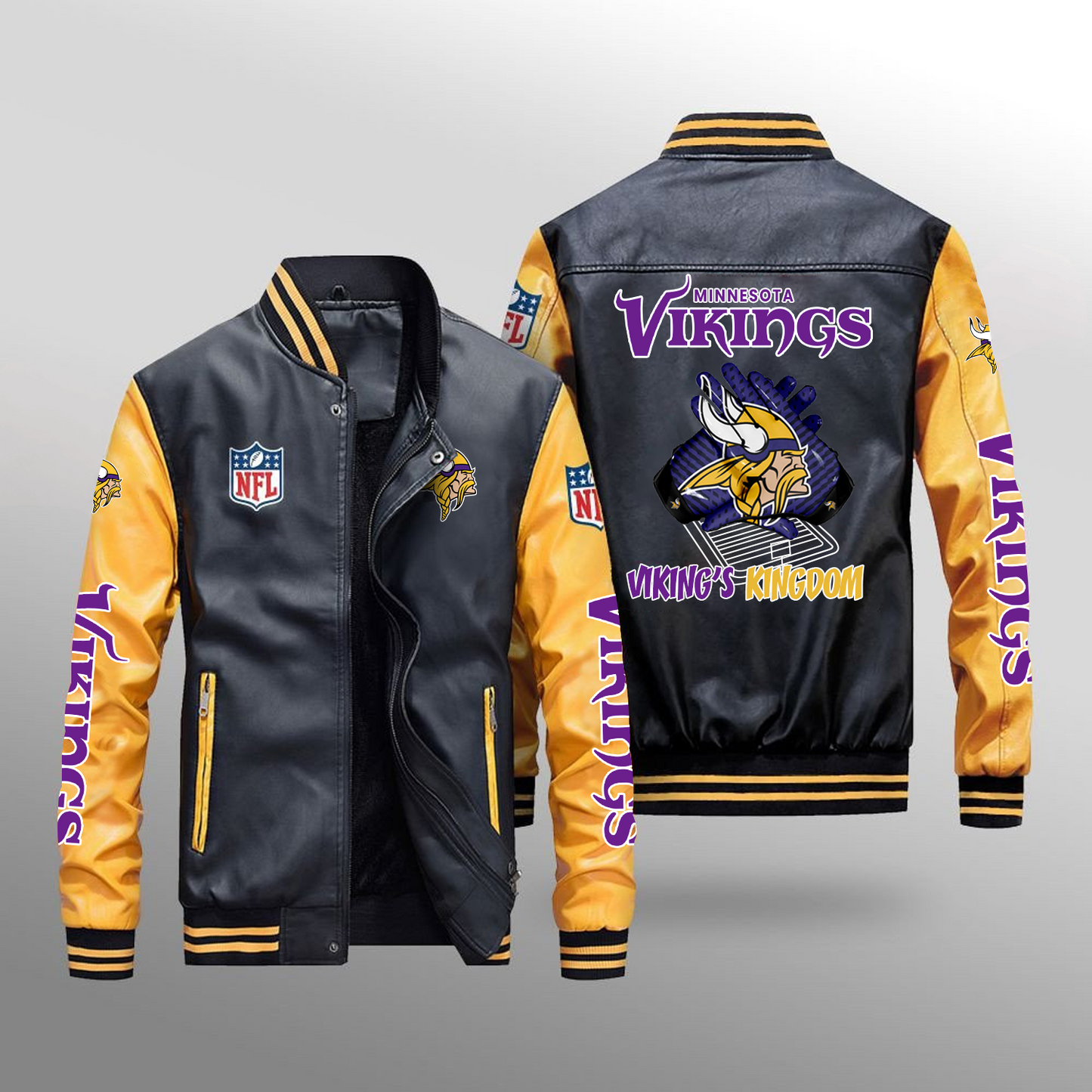 MIN x NFL Leather Bomber Jacket DATND TANTD