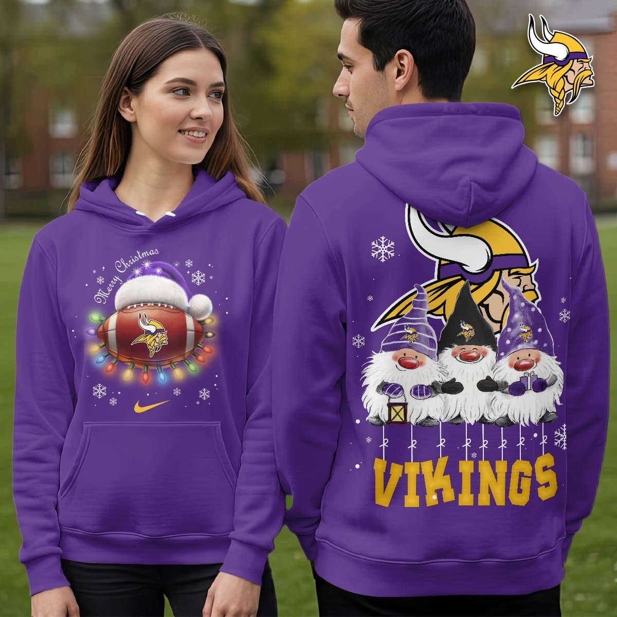 MV Premium NFL Christmas Gnomes Hoodie DDT CTND